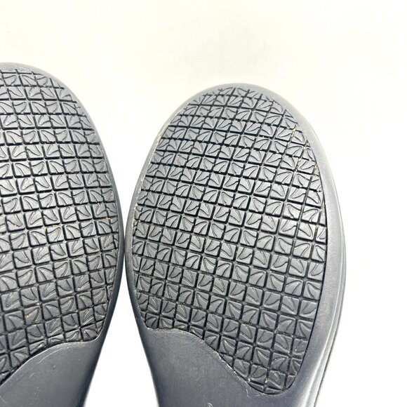 6.5W 6.5 WIDE WIDTH Clarks Black Leather Slip On Work Clogs Shoes - Picture 11 of 14